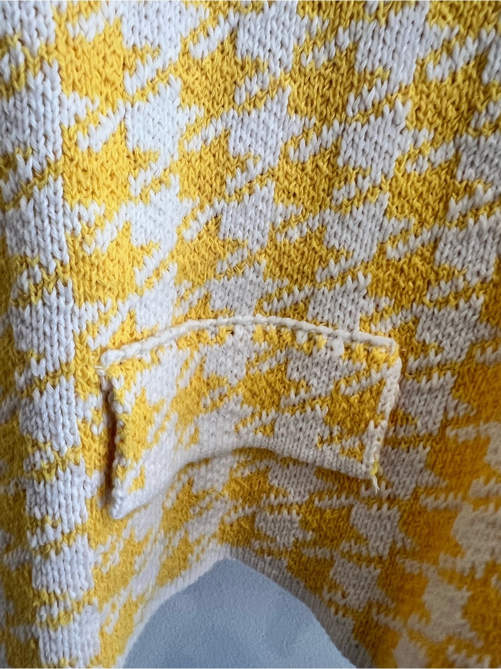 Zara Yellow & White Houndstooth Cropped Blazer - Picture 3 of 9